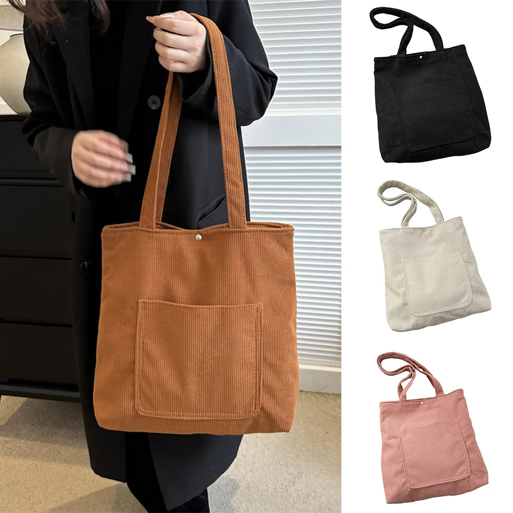 Casual Everyday Shoulder Handbag Solid-Color Aesthetic Vintage Bags For Travel School Trip