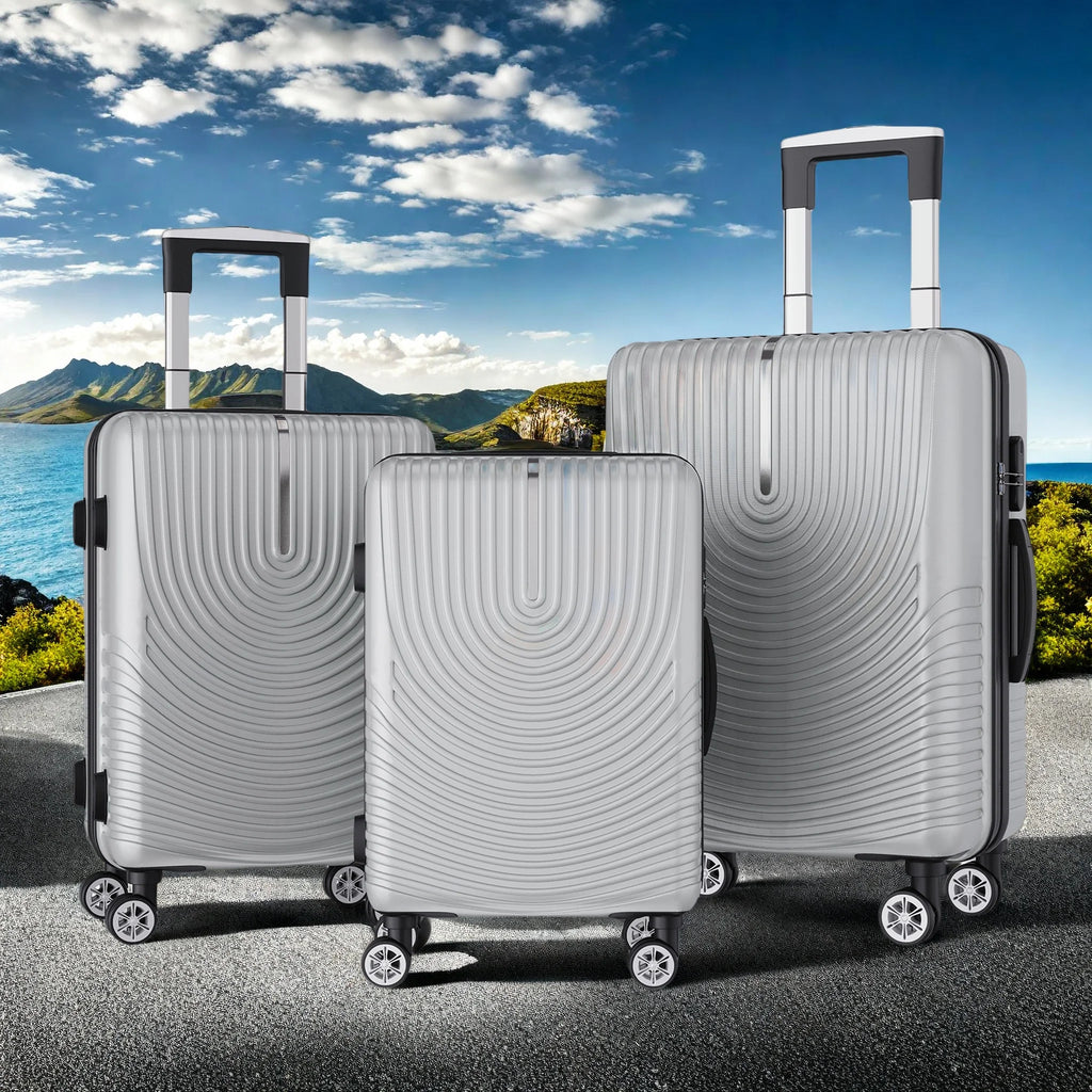 Ensemble de 3 valises rigides à roulettes Roshanda (tailles 20, 24 et 28 pouces)