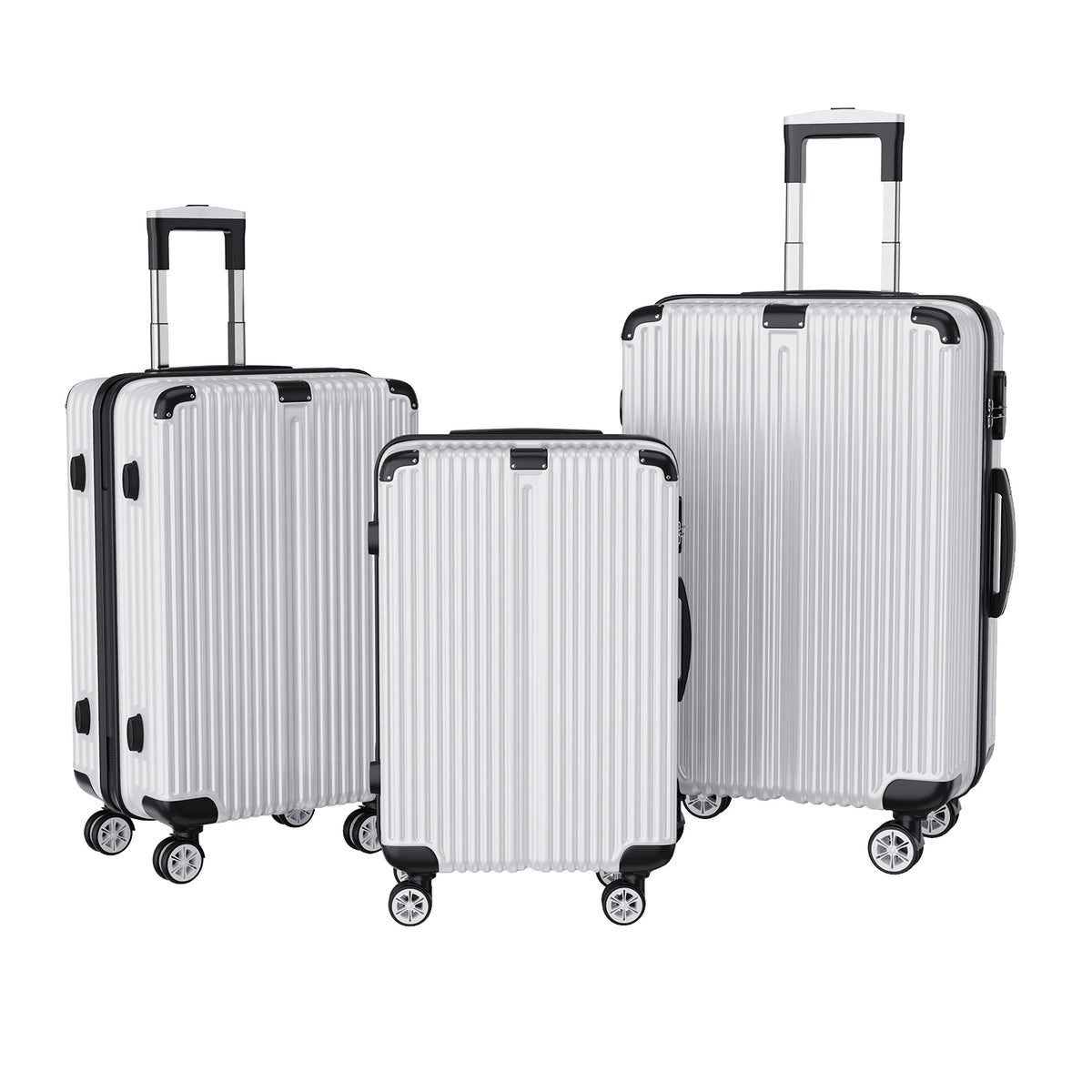 Ensemble de 3 valises rigides à roulettes Roshanda (tailles 20, 24 et 28 pouces)
