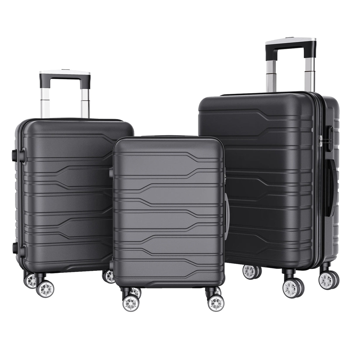 Ensemble de 3 valises rigides à roulettes Roshanda (tailles 20, 24 et 28 pouces)