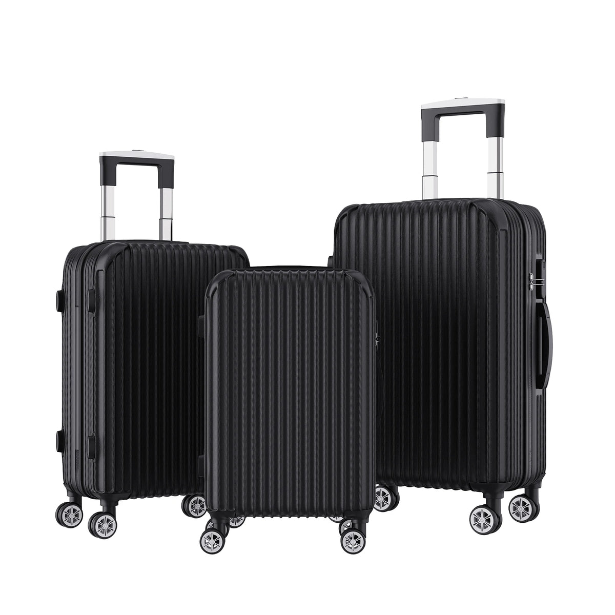 Ensemble de 3 valises rigides à roulettes Roshanda (tailles 20, 24 et 28 pouces)