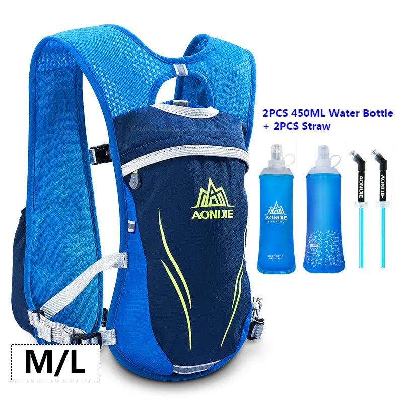 AONIJIE E885 New Running Marathon Hydration Nylon 5.5L Outdoor Running Bags Hiking Backpack Vest Marathon Cycling Backpack 450ML