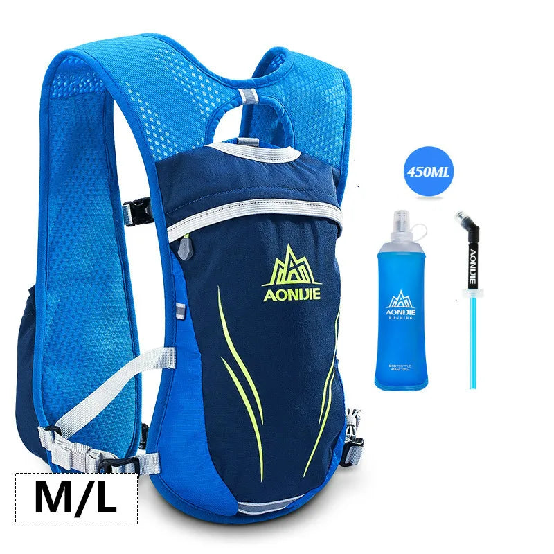 AONIJIE E885 New Running Marathon Hydration Nylon 5.5L Outdoor Running Bags Hiking Backpack Vest Marathon Cycling Backpack 450ML