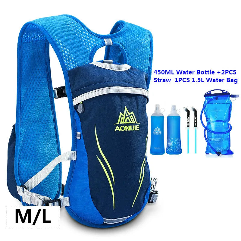 AONIJIE E885 New Running Marathon Hydration Nylon 5.5L Outdoor Running Bags Hiking Backpack Vest Marathon Cycling Backpack 450ML