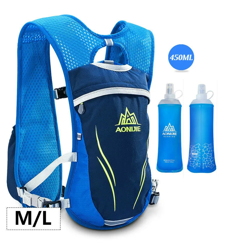 AONIJIE E885 New Running Marathon Hydration Nylon 5.5L Outdoor Running Bags Hiking Backpack Vest Marathon Cycling Backpack 450ML