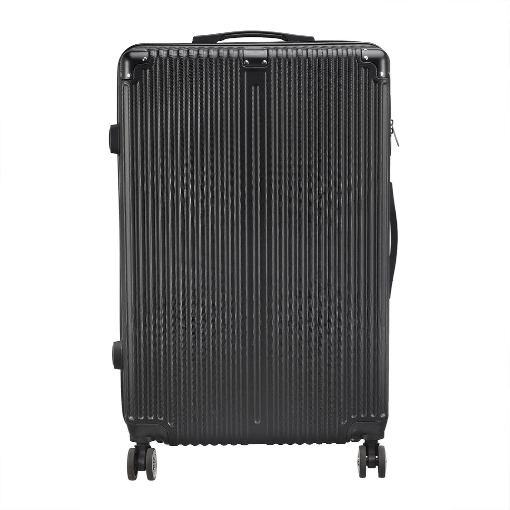 3-piece suitcase set 20-24- 28" Set ABS hard shell travel luggage set 4 wheels zipper telescopic pull rod M-L-XL set Black