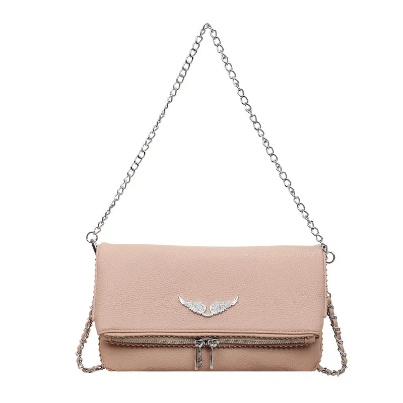 Petit sac carré tendance et épuré pour femme – Sac bandoulière avec chaîne, style rétro, porté épaule ou à la main.