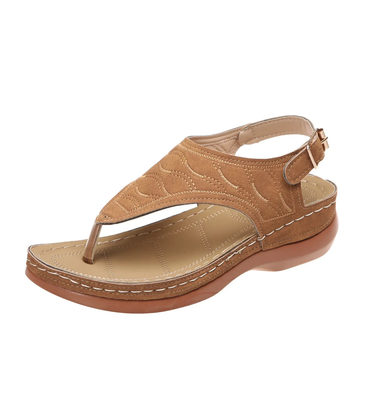 Sandales pour femme style romain à bride et boucle – Respirantes, légères, à plateforme et bout ouvert – Tailles 36 à 43
