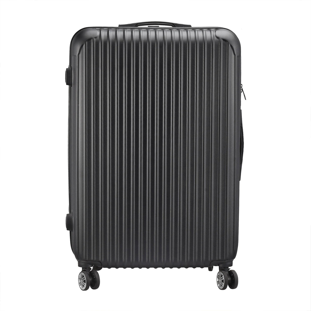 3-piece suitcase set 20-24- 28" Set ABS hard shell travel luggage set 4 wheels zipper telescopic pull rod M-L-XL set Black