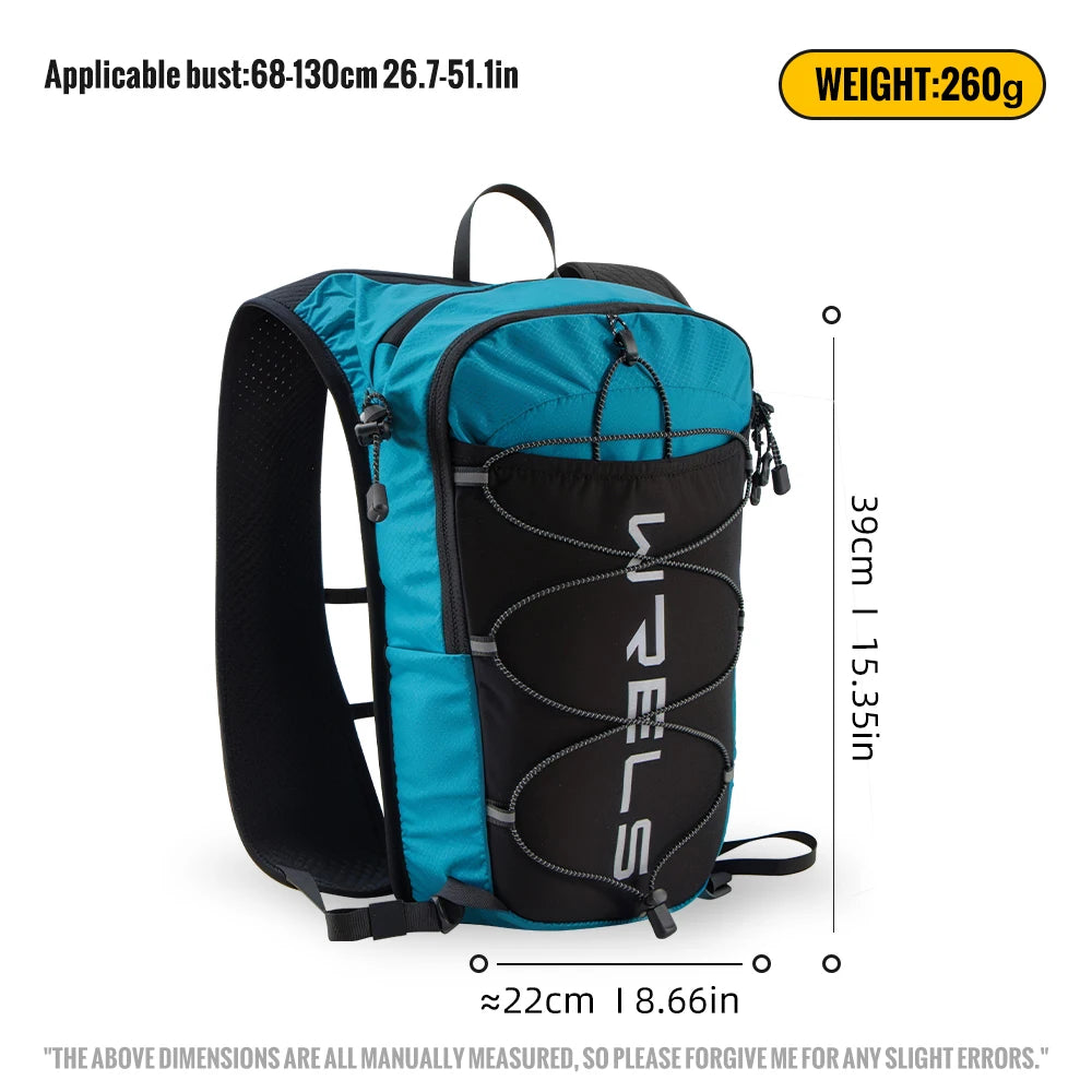 WRELS Outdoor Trail Running Jogging Backpack Ultralight Women Men Running Race Hydration Vest Running Bag For Marathon Hiking