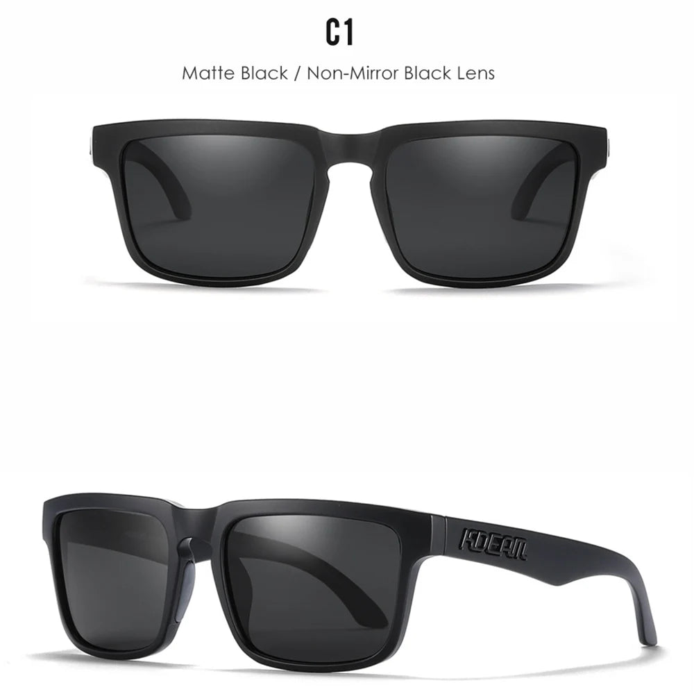 Nouvelles lunettes de soleil carrées pour hommes de la marque KDEAM – Haute qualité, style sportif, verres polarisés avec revêtement réfléchissant effet miroir.