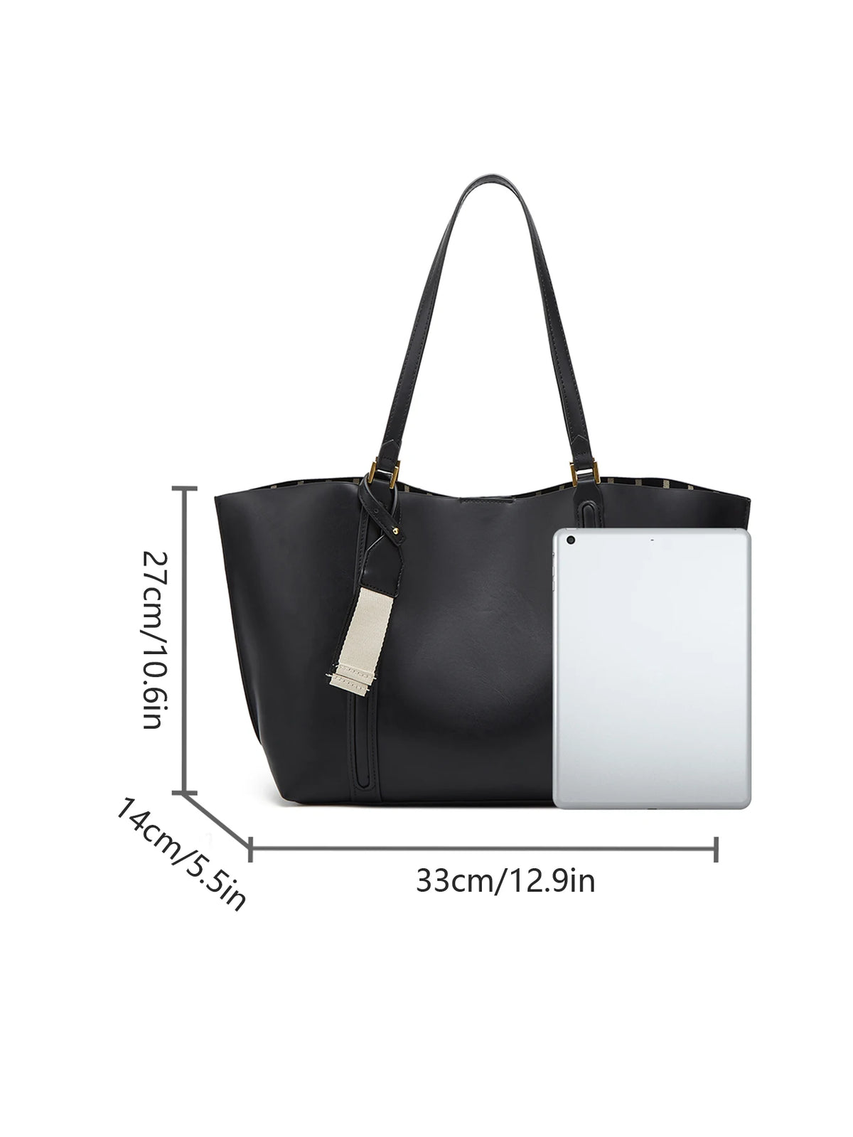 Sac cabas minimaliste et tendance pour femme, au design original, de couleur unie et polyvalent (porté main ou épaule)