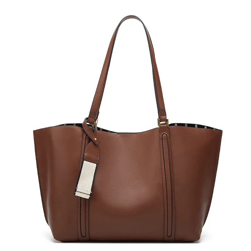 Sac cabas minimaliste et tendance pour femme, au design original, de couleur unie et polyvalent (porté main ou épaule)