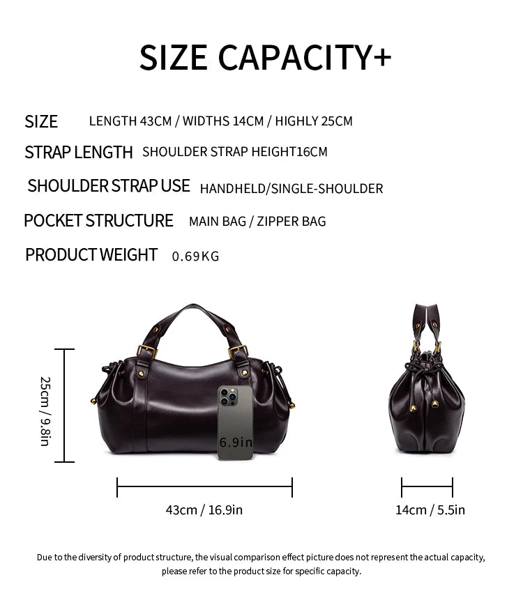 Sac Boston pour femme (collection 2026) – Sac à main souple et épuré de couleur unie, idéal pour le travail, porté épaule ou croisé.