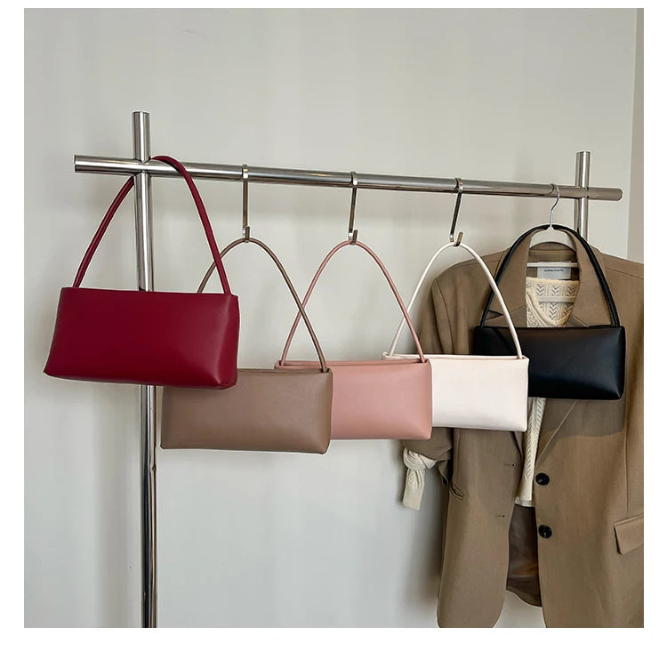 Sac souple pour femme uni – Nouveauté Printemps/Été 2025 – Sac polyvalent porté croisé ou à l'épaule (style « sous le bras ») en PU – Sac carré idéal pour le quotidien