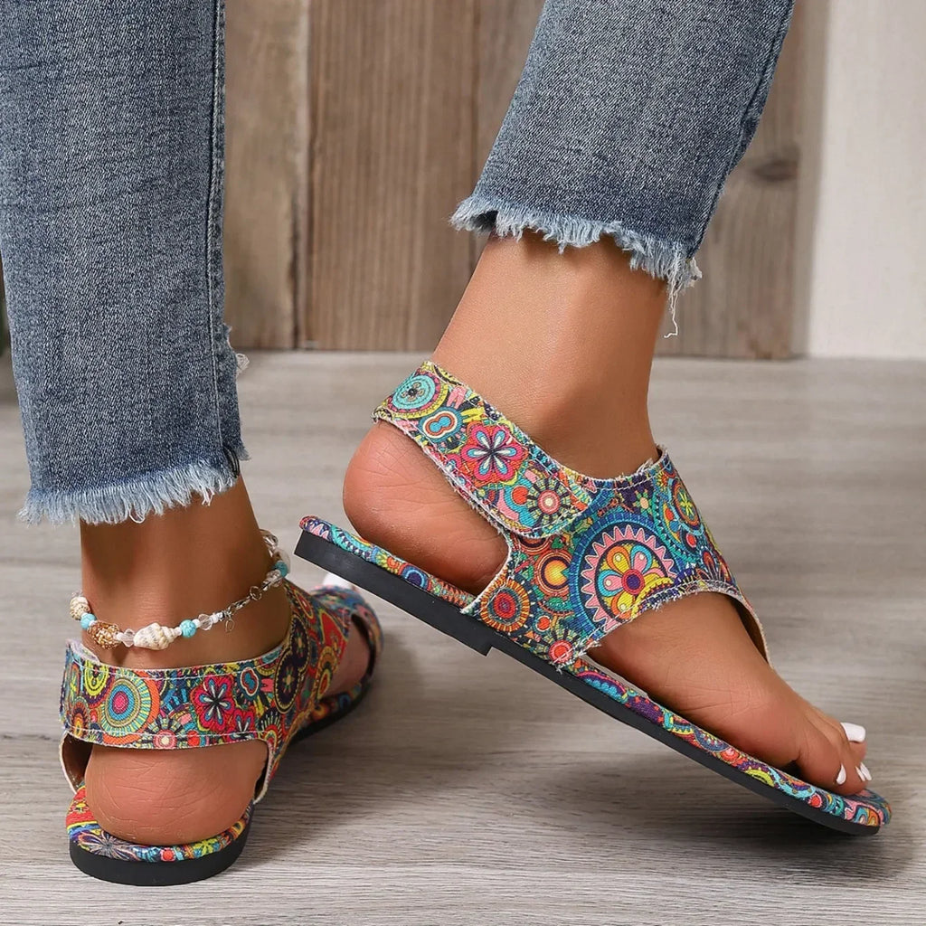 Sandales plates pour femme 2025 – Confortables, style bohème et romain, à motifs – Chaussures tendance