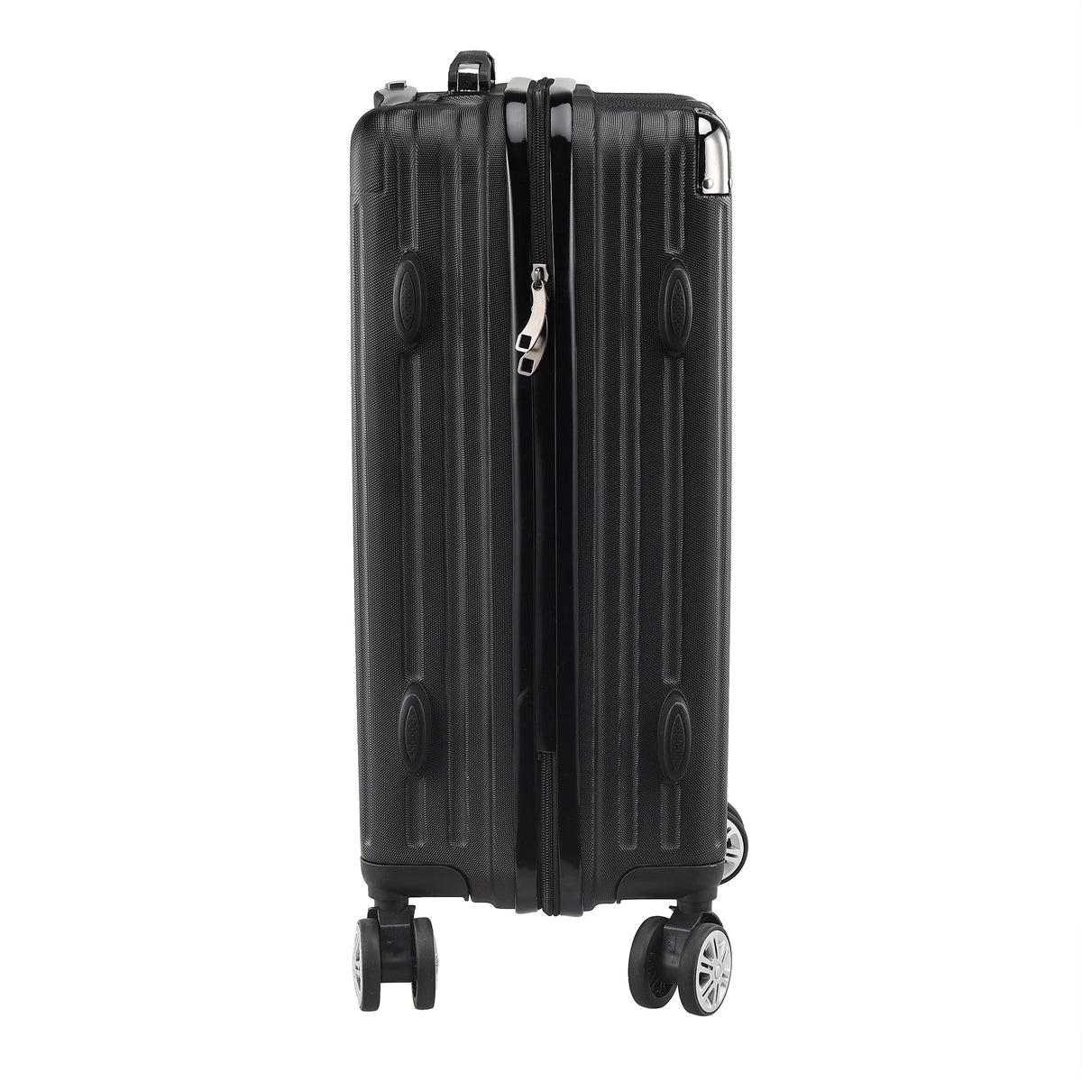 3-piece suitcase set 20-24- 28" Set ABS hard shell travel luggage set 4 wheels zipper telescopic pull rod M-L-XL set Black