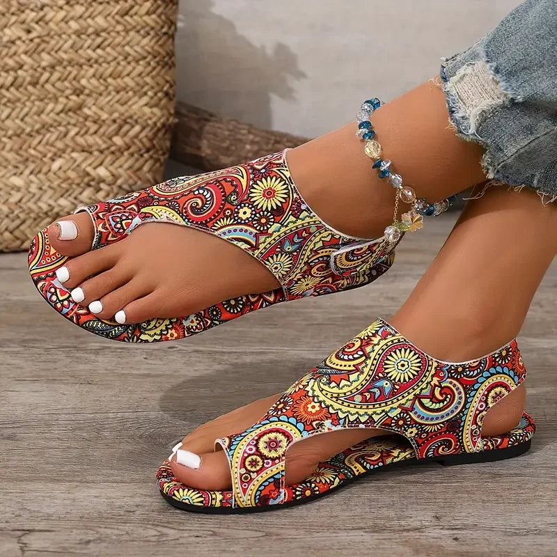 Sandales plates pour femme 2025 – Confortables, style bohème et romain, à motifs – Chaussures tendance