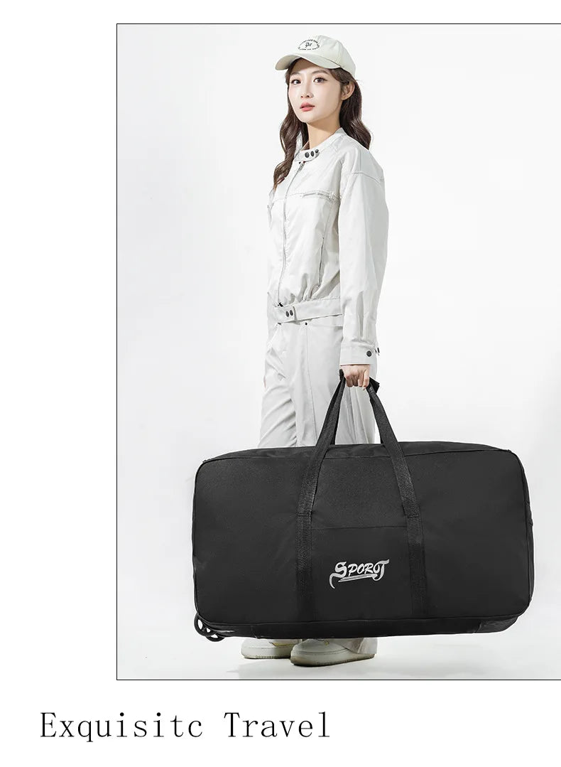 Spring Student Luggage Large Capacity Foldable Checked Bag Residential Quilt Storage Travel with Wheels