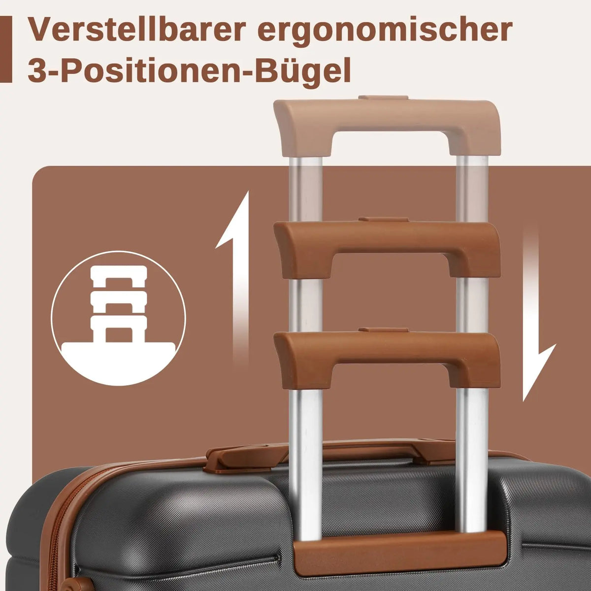 KONO Hard Shell Case (55/66/76 cm) PC suitcase Set with 360 ° Roll & Combination Lock