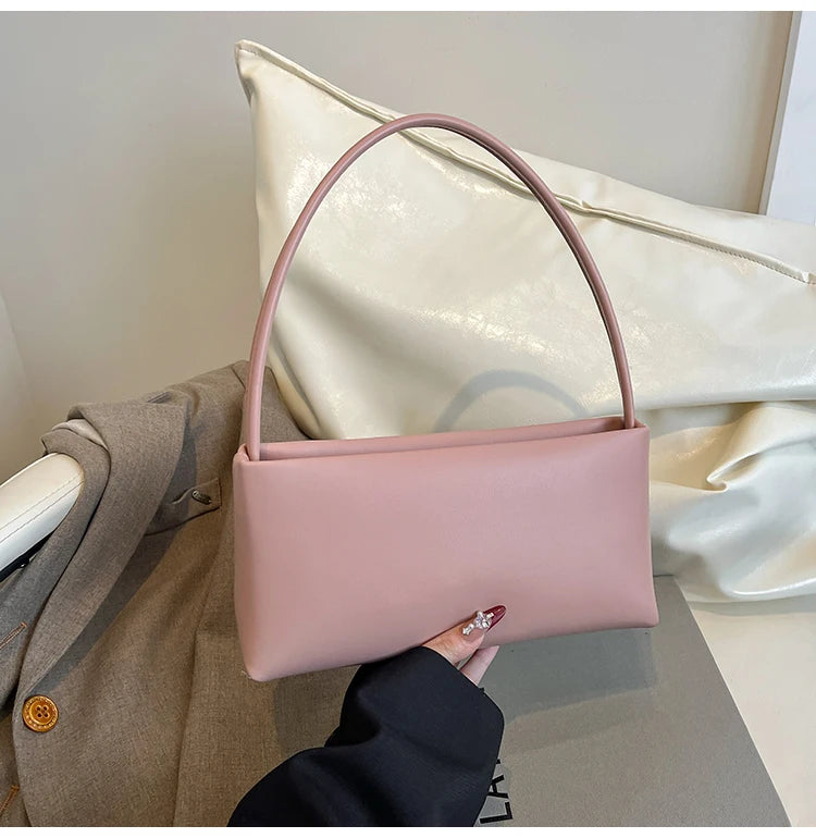 Sac souple pour femme uni – Nouveauté Printemps/Été 2025 – Sac polyvalent porté croisé ou à l'épaule (style « sous le bras ») en PU – Sac carré idéal pour le quotidien