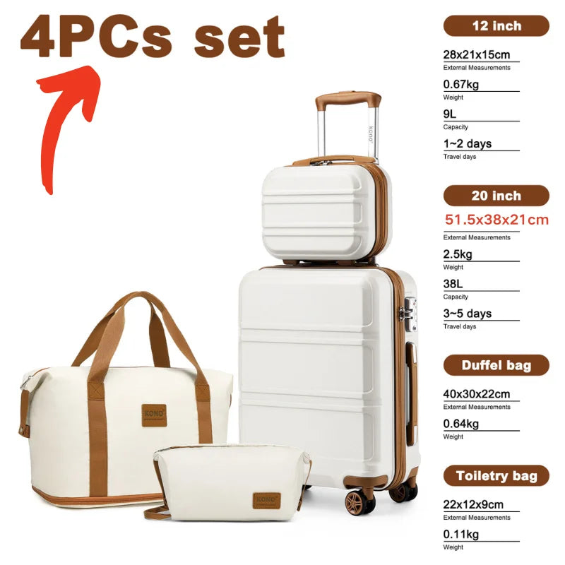 KONO 2/4/6-piece beauty case box cosmetics case hand luggage toilet bag travel bag luggage set