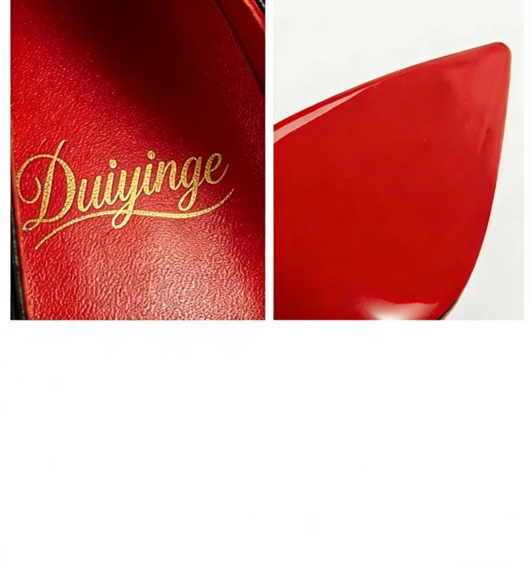 Chaussures pour femme tendance 2026 – Escarpins de luxe à talons aiguilles (12 cm), bout pointu et semelles rouges – Confortables, idéales pour soirées, cérémonies et mariages