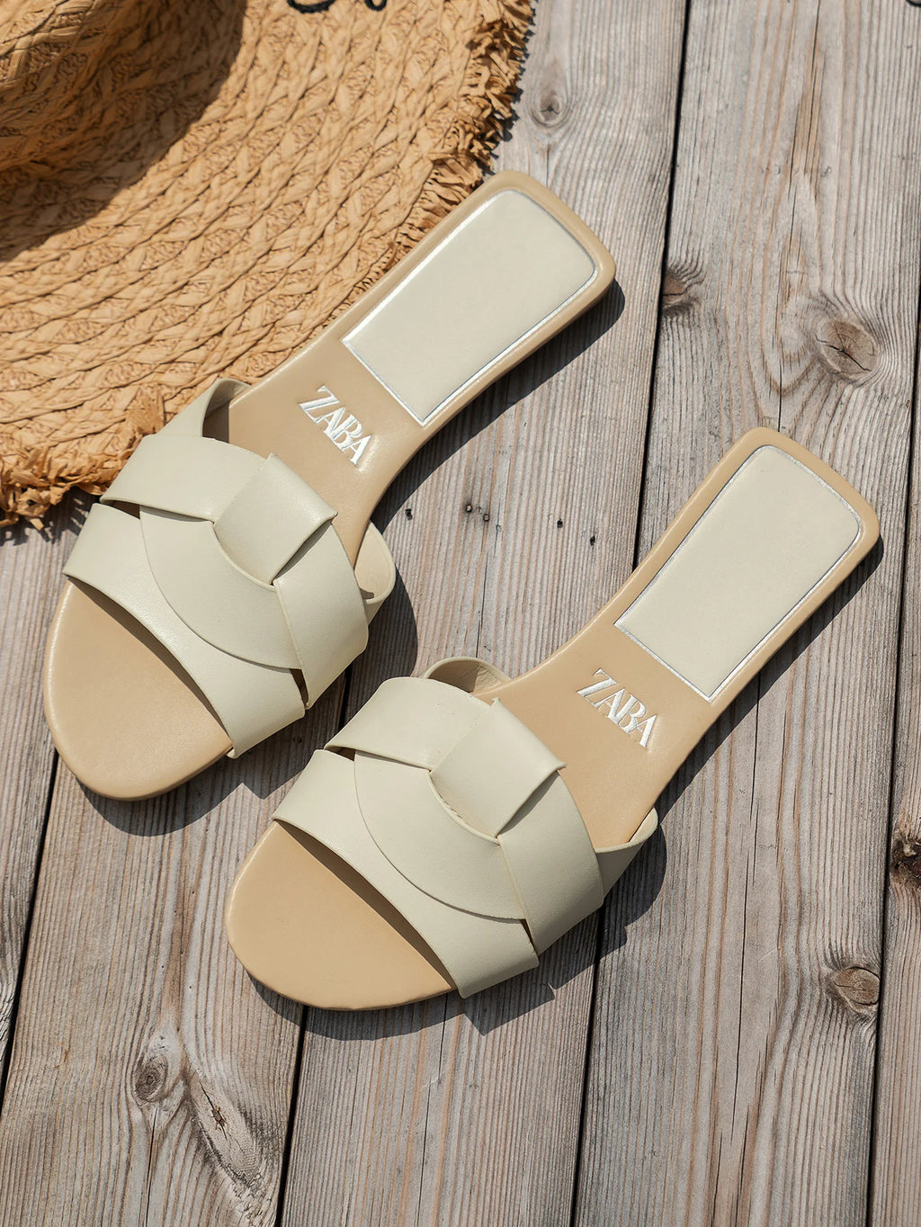 Sandales pour femme de luxe tendance 2026 – Modèle tressé confortable, style décontracté pour l'été, mules plates (grandes tailles disponibles)