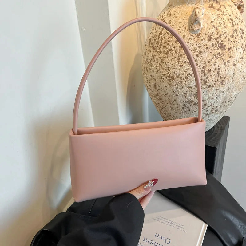 Sac souple pour femme uni – Nouveauté Printemps/Été 2025 – Sac polyvalent porté croisé ou à l'épaule (style « sous le bras ») en PU – Sac carré idéal pour le quotidien