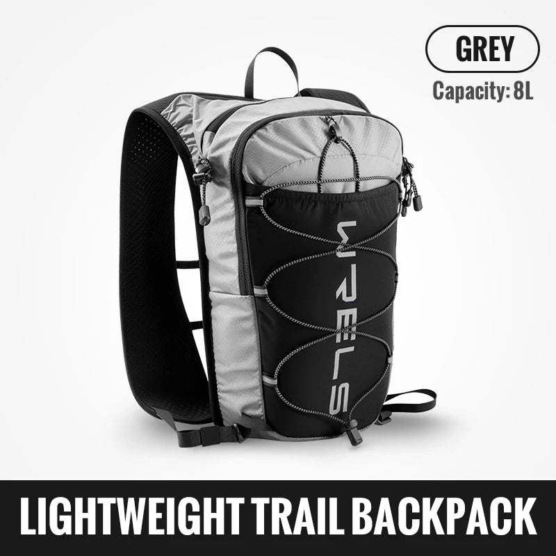 WRELS Outdoor Trail Running Jogging Backpack Ultralight Women Men Running Race Hydration Vest Running Bag For Marathon Hiking