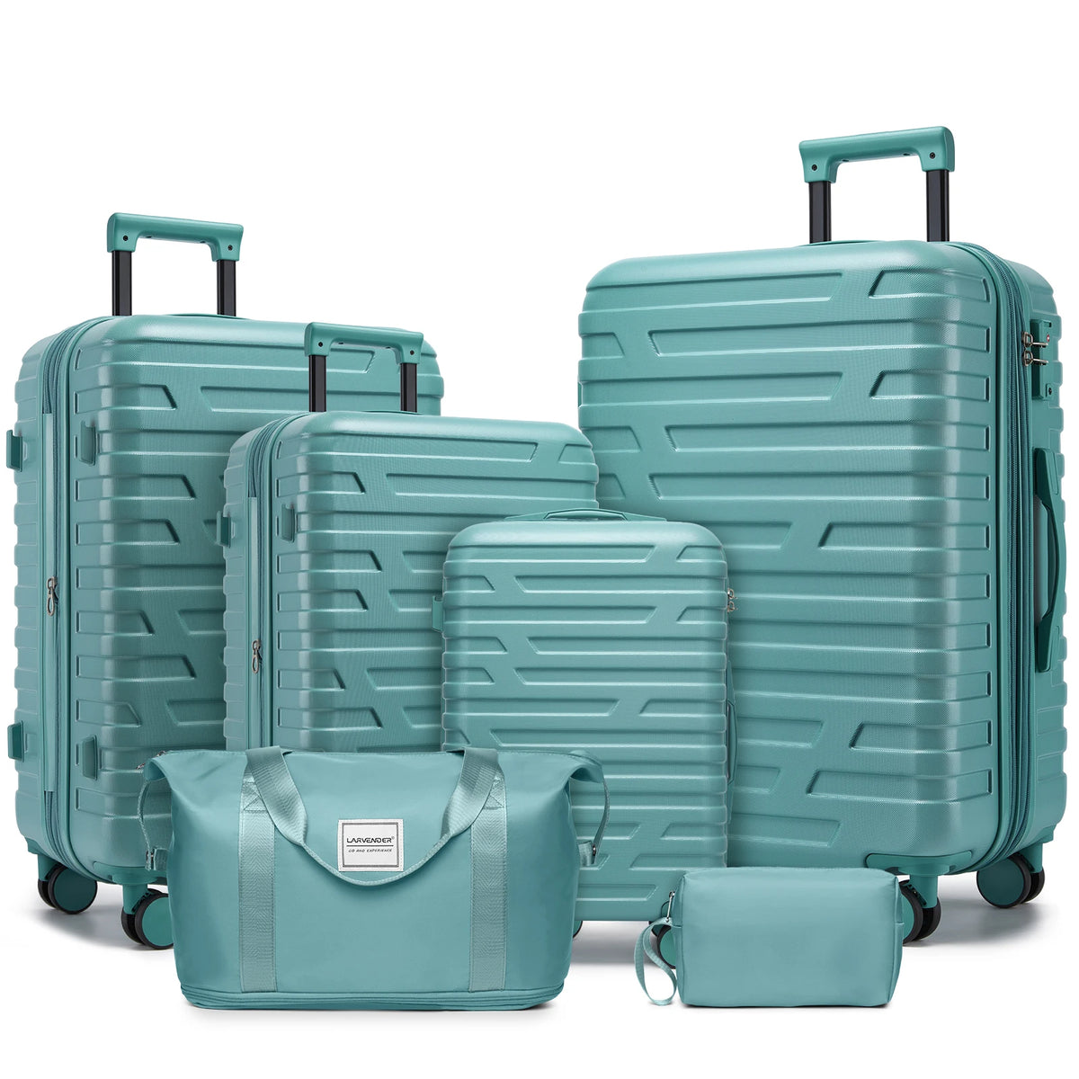 Luggage Sets 6 Piece with Spinner Wheels, Carry on Suitcase, Duffel Bag & Toiletry Bag, Lightweight Durable Rolling Luggage