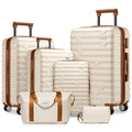 Luggage Sets 6 Piece with Spinner Wheels, Carry on Suitcase, Duffel Bag & Toiletry Bag, Lightweight Durable Rolling Luggage