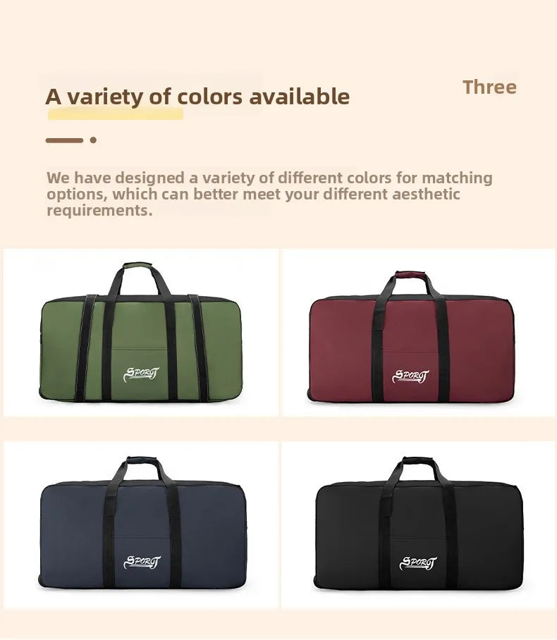 Spring Student Luggage Large Capacity Foldable Checked Bag Residential Quilt Storage Travel with Wheels