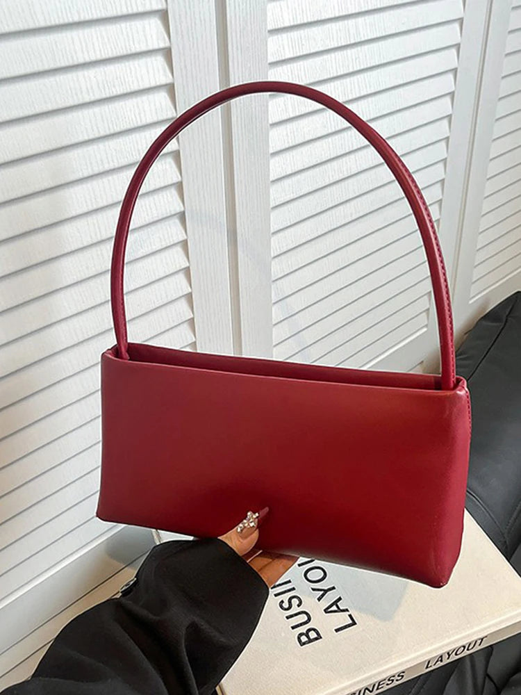Sac souple pour femme uni – Nouveauté Printemps/Été 2025 – Sac polyvalent porté croisé ou à l'épaule (style « sous le bras ») en PU – Sac carré idéal pour le quotidien