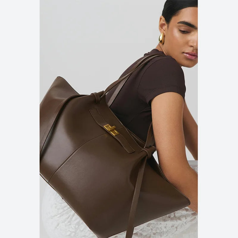 Sac cabas pour femme Été 2026 – Grand format, idéal pour le quotidien – Style coréen tendance – Sac à main chic et luxueux en cuir PU – Sac porté épaule