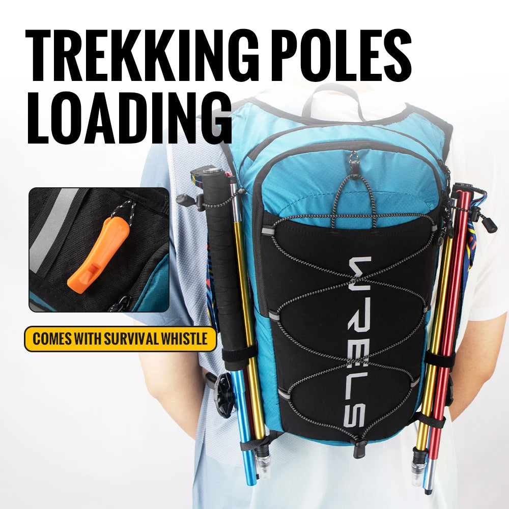 WRELS Outdoor Trail Running Jogging Backpack Ultralight Women Men Running Race Hydration Vest Running Bag For Marathon Hiking