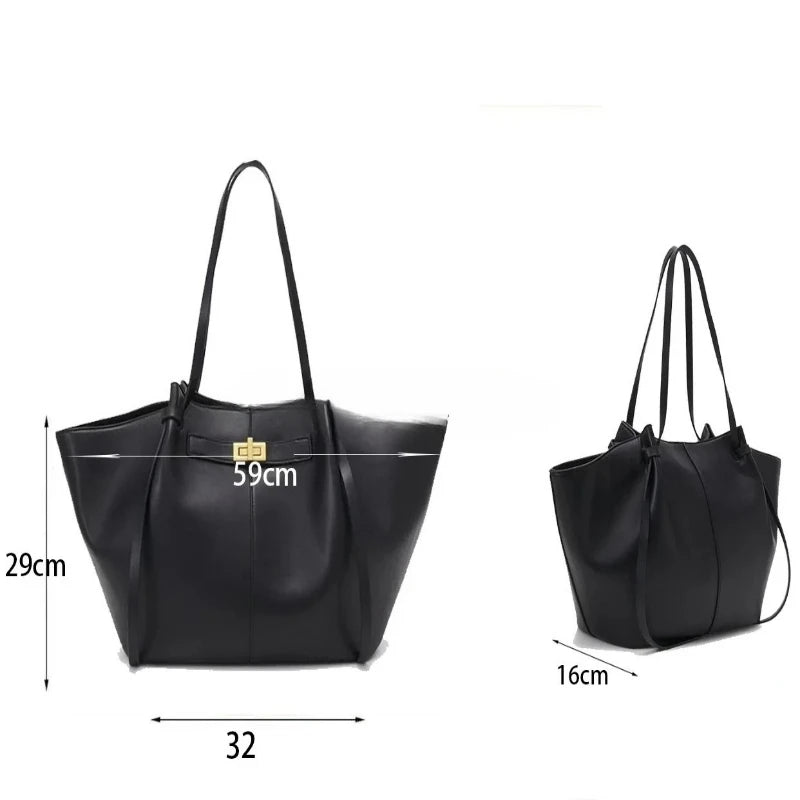 Sac cabas pour femme Été 2026 – Grand format, idéal pour le quotidien – Style coréen tendance – Sac à main chic et luxueux en cuir PU – Sac porté épaule