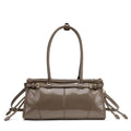 Nouveau sac bandoulière pour femme style Boston 2025 – Cuir souple effet huilé/ciré, design superposé, style moto chic