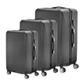 3-piece suitcase set 20-24- 28" Set ABS hard shell travel luggage set 4 wheels zipper telescopic pull rod M-L-XL set Black