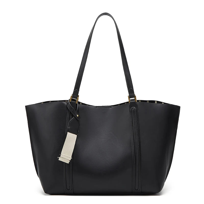 Sac cabas minimaliste et tendance pour femme, au design original, de couleur unie et polyvalent (porté main ou épaule)