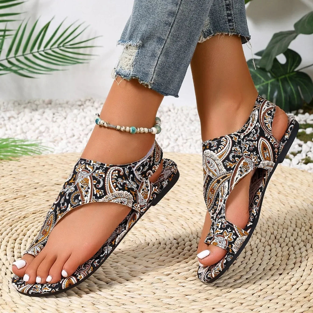 Sandales plates pour femme 2025 – Confortables, style bohème et romain, à motifs – Chaussures tendance