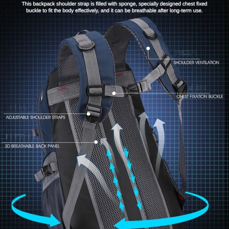 New 40L outdoor hiking bag men's and women's shoulder bag sports bag leisure travel backpack large capacity