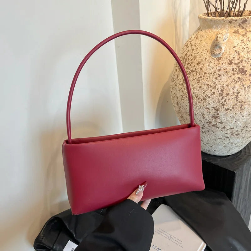 Sac souple pour femme uni – Nouveauté Printemps/Été 2025 – Sac polyvalent porté croisé ou à l'épaule (style « sous le bras ») en PU – Sac carré idéal pour le quotidien