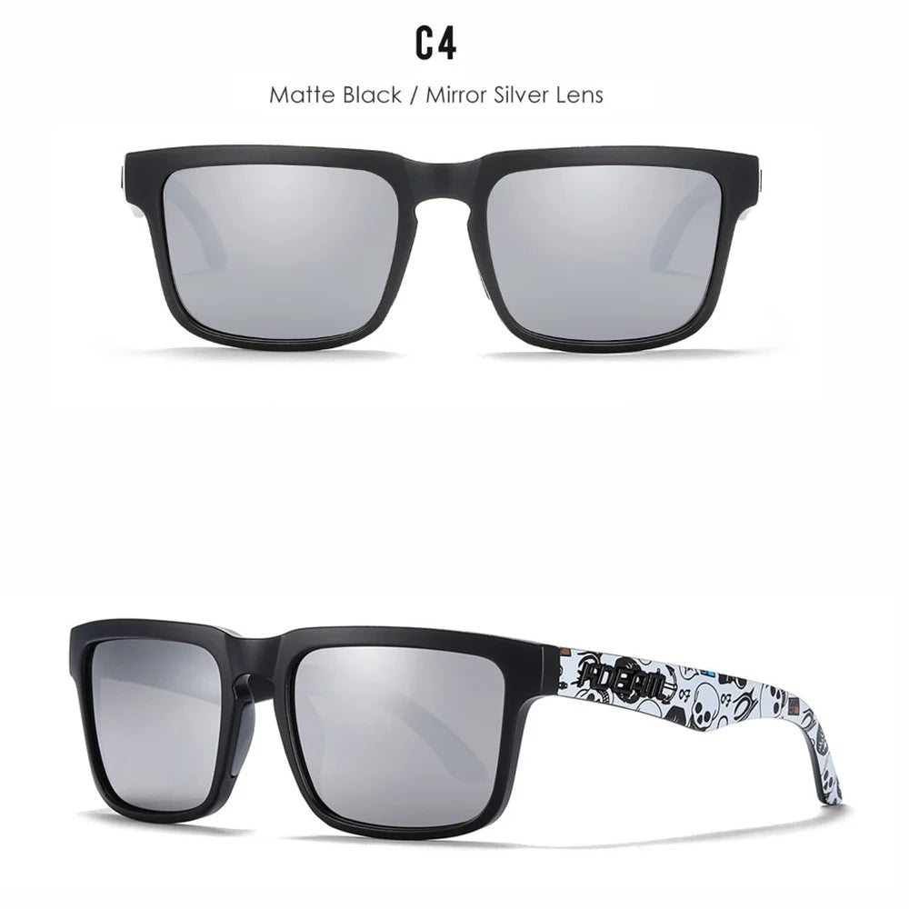 Nouvelles lunettes de soleil carrées pour hommes de la marque KDEAM – Haute qualité, style sportif, verres polarisés avec revêtement réfléchissant effet miroir.