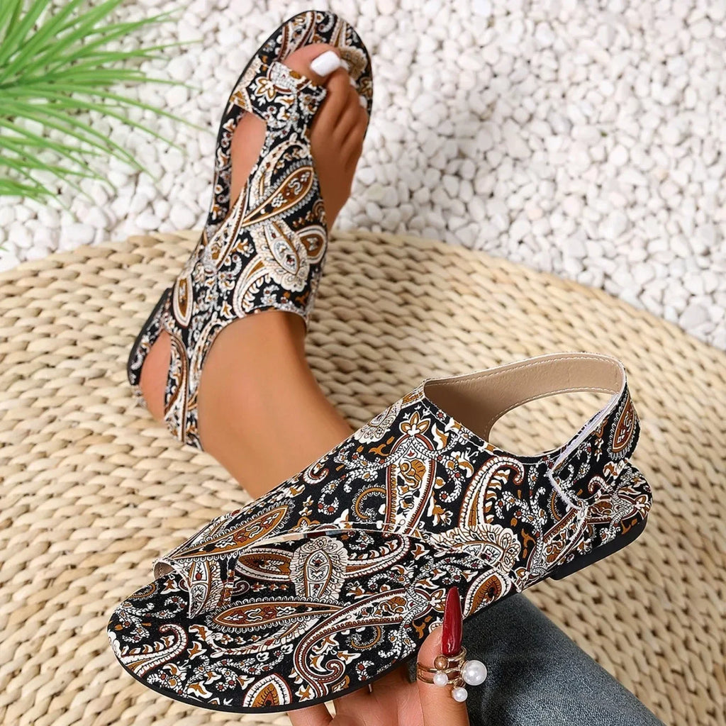 Sandales plates pour femme 2025 – Confortables, style bohème et romain, à motifs – Chaussures tendance