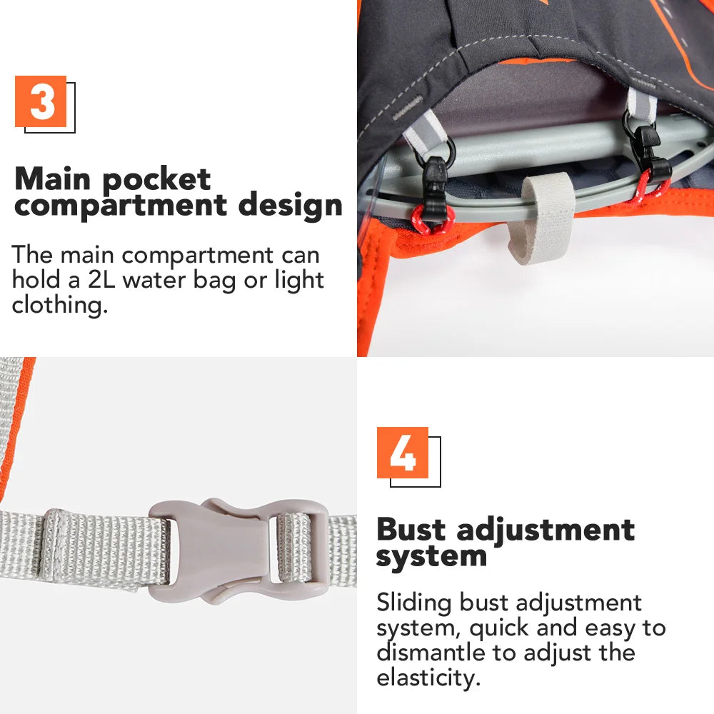 NEWBOLER-Lightweight Running Backpack Hydration Vest, Suitable for Bicycle Marathon Hiking, Ultra-light and Portable 5L