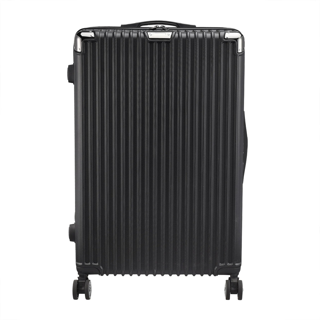 3-piece suitcase set 20-24- 28" Set ABS hard shell travel luggage set 4 wheels zipper telescopic pull rod M-L-XL set Black