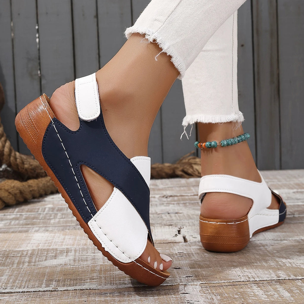 Sandales d'été pour femme, grandes tailles, chaussures de marche décontractées, sandales compensées, chaussures de soirée pour femme