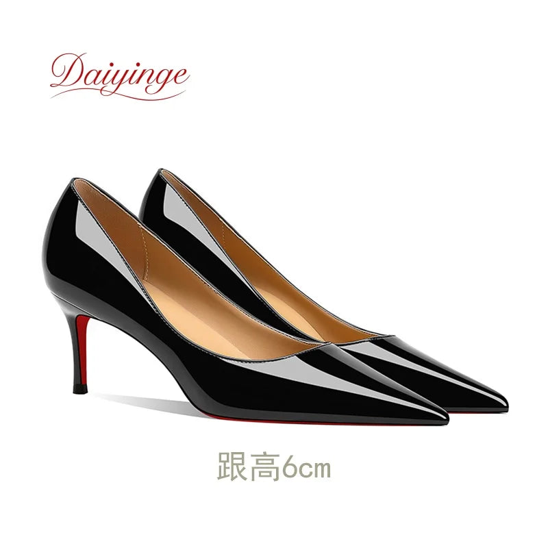 Chaussures pour femme tendance 2026 – Escarpins de luxe à talons aiguilles (12 cm), bout pointu et semelles rouges – Confortables, idéales pour soirées, cérémonies et mariages