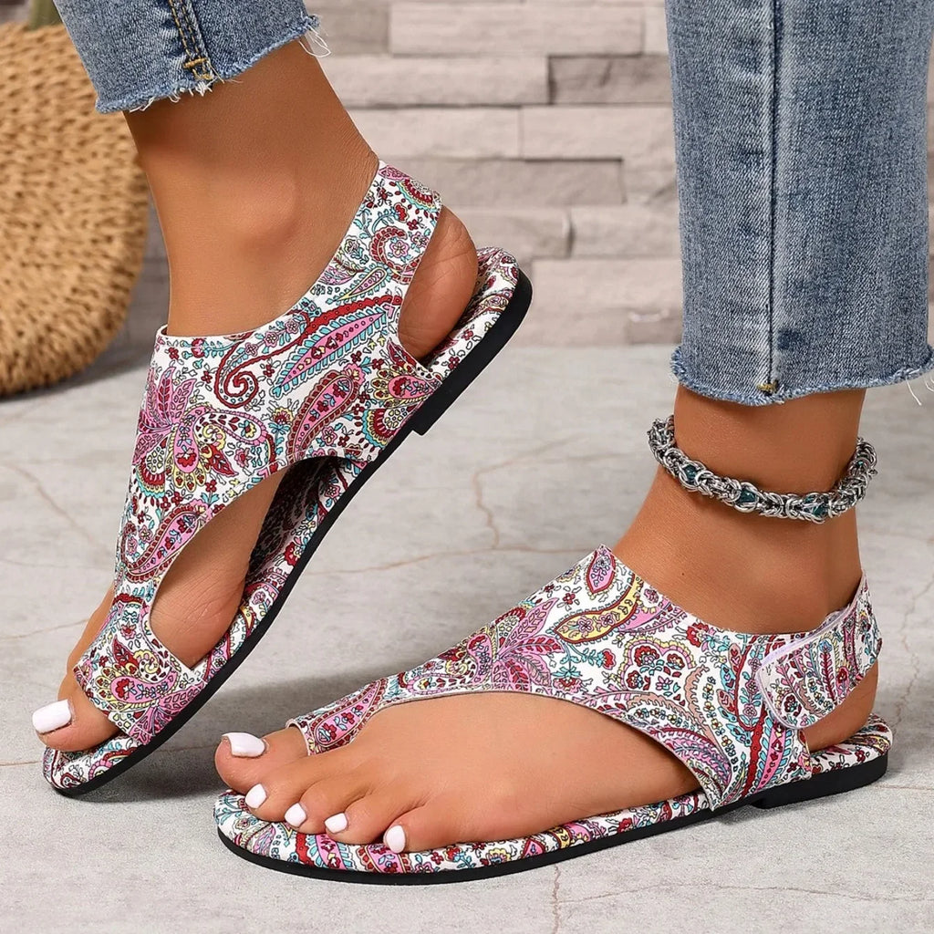 Sandales plates pour femme 2025 – Confortables, style bohème et romain, à motifs – Chaussures tendance